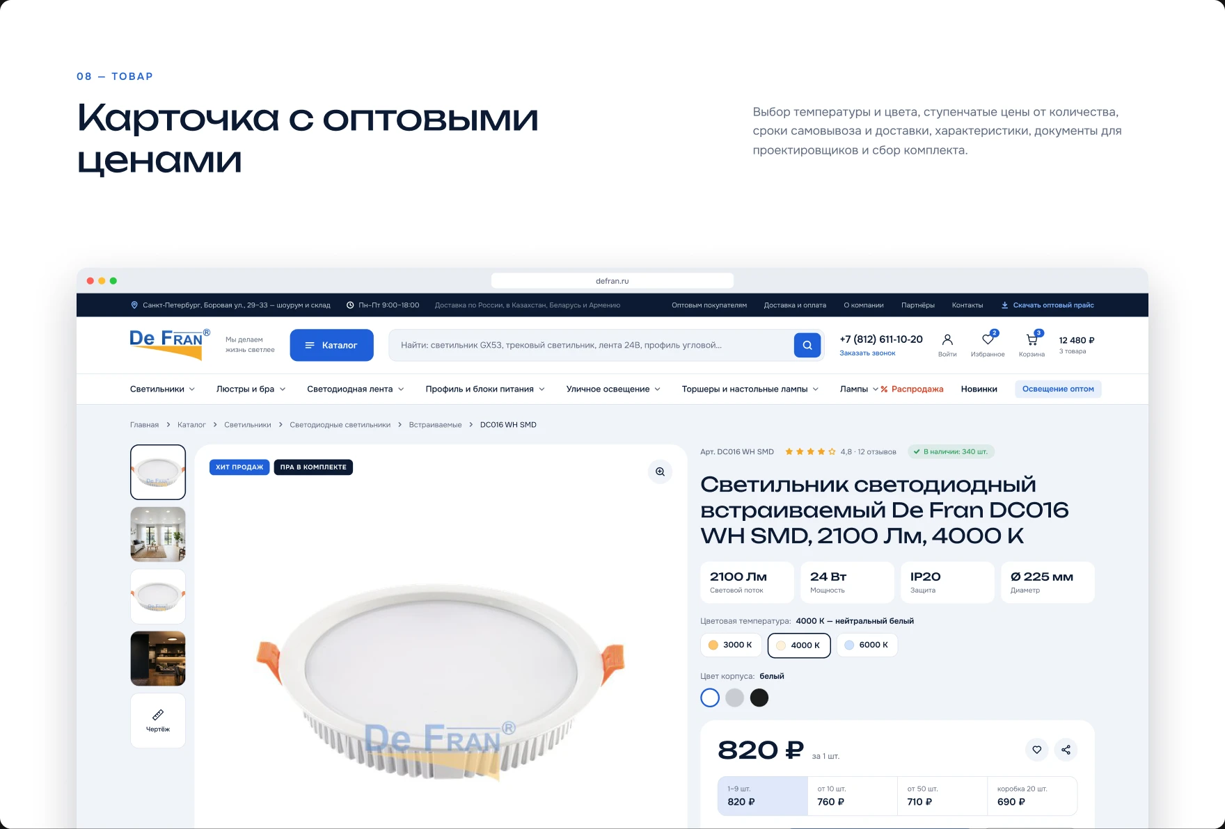 De Fran — Карточка товара с оптовыми ценами